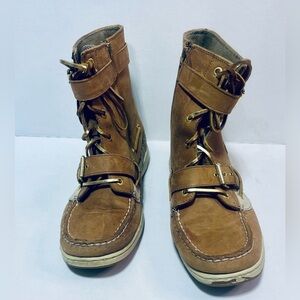 Sperry Tan  Zip Up Boots Size 10